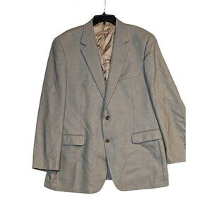 Lauren Ralph Lauren Beige Mens Blazer Sports Coat 46L Two-Button Classic Fit Pol